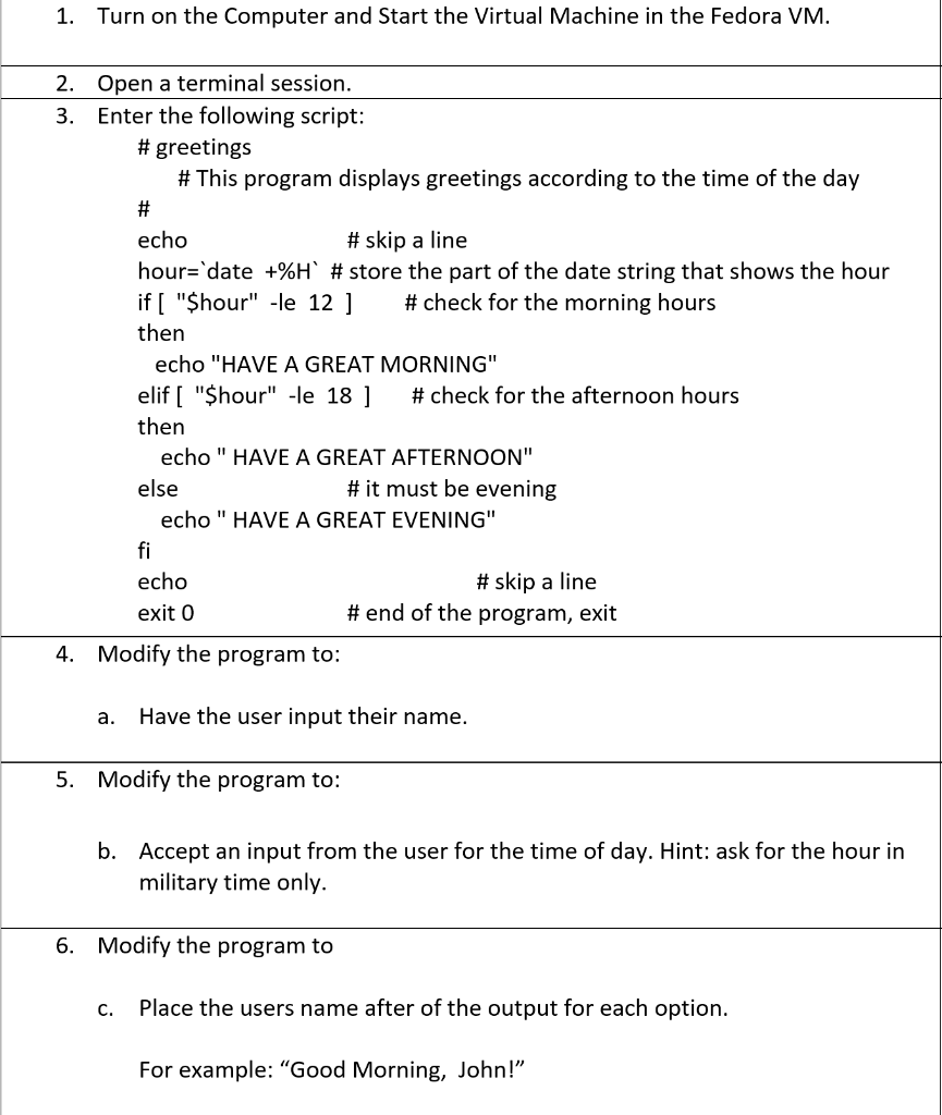 Solved 1 Turn On The Computer And Start The Virtual Machine Chegg Com