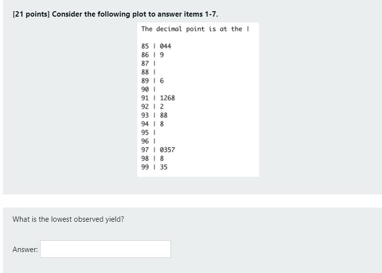 Solved [21 points] Consider the following plot to answer | Chegg.com