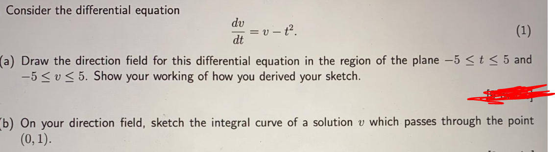 Solved Consider the differential equation dv = V — v — t. dt | Chegg.com