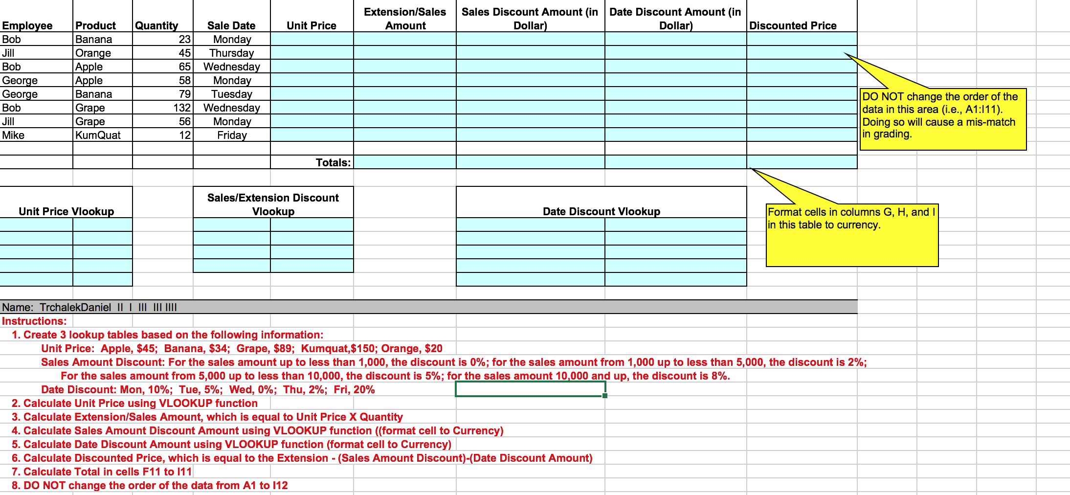 Extension/Sales Amount Sales Discount Amount (in Date
