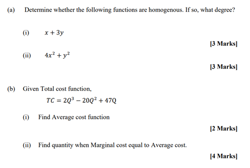Solved (a) Determine whether the following functions are | Chegg.com