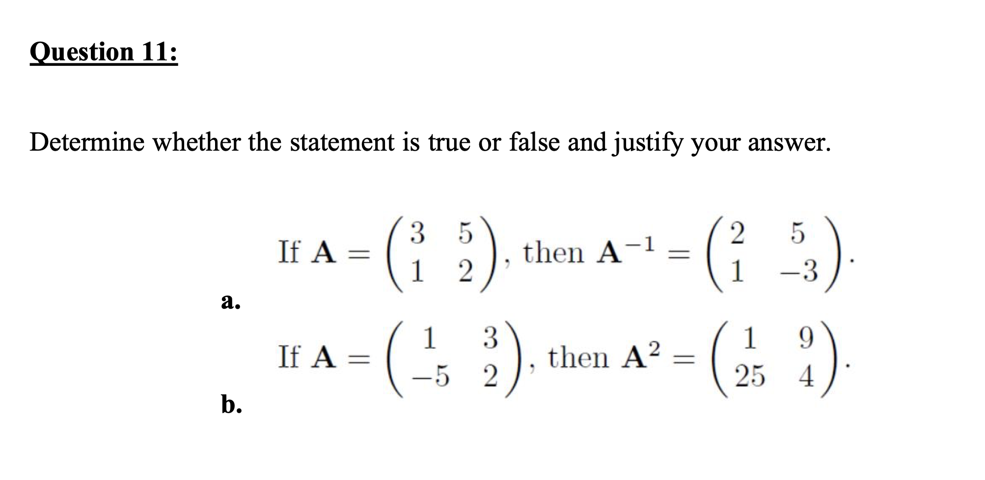 Solved Determine whether the statement is true or false and | Chegg.com