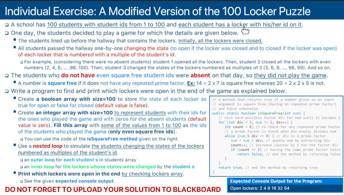 Solved Individual Exercise: A Modified Version of the 100 | Chegg.com
