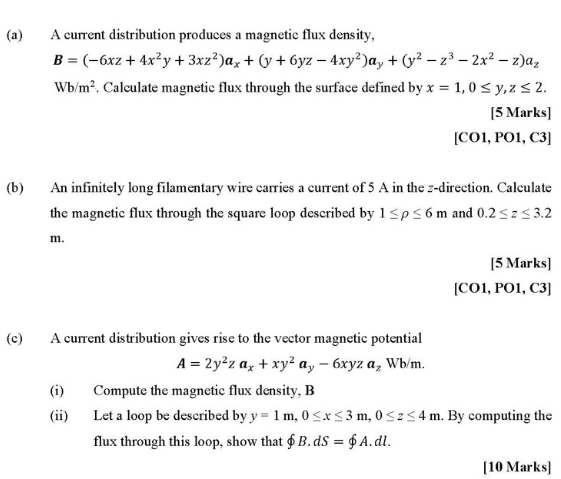 Solved (a) (b) (c) A Current Distribution Produces A | Chegg.com