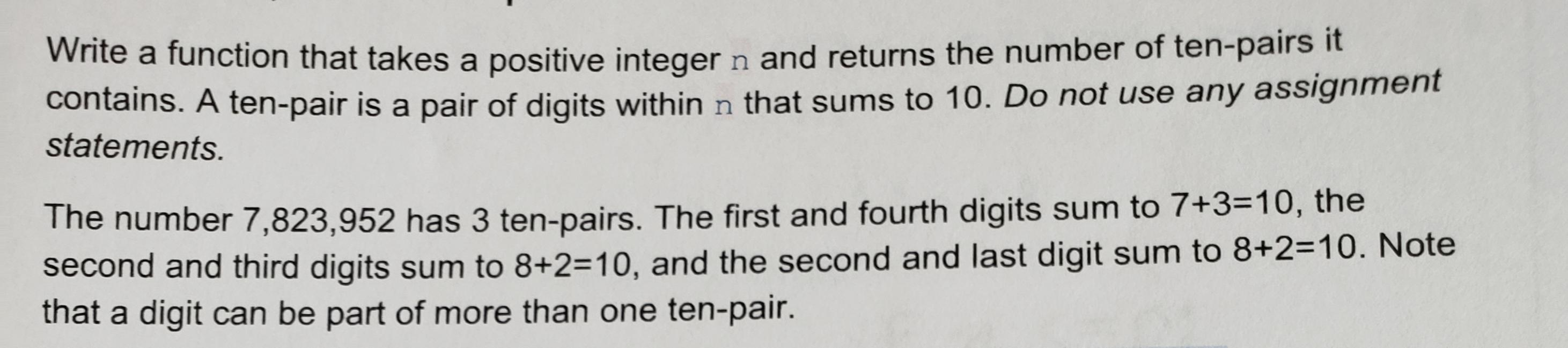Solved Wite a function that takes a positive integer n and | Chegg.com