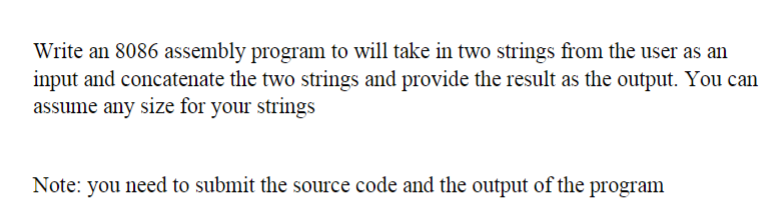 Solved Write An 8086 Assembly Program To Will Take In Two | Chegg.com