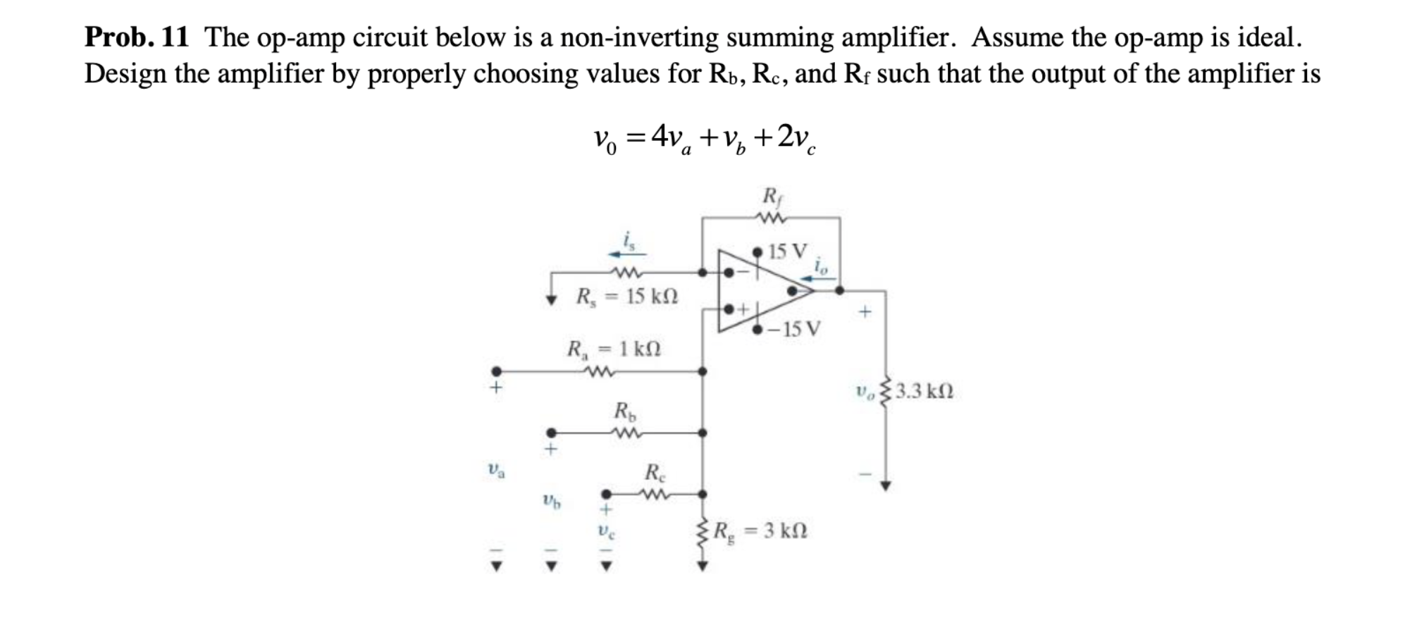 Solved Prob. 11 The Op-amp Circuit Below Is A Non-inverting | Chegg.com