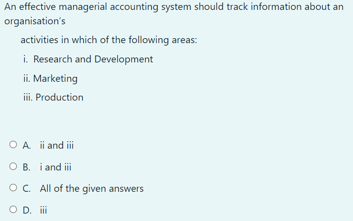 Solved An effective managerial accounting system should | Chegg.com