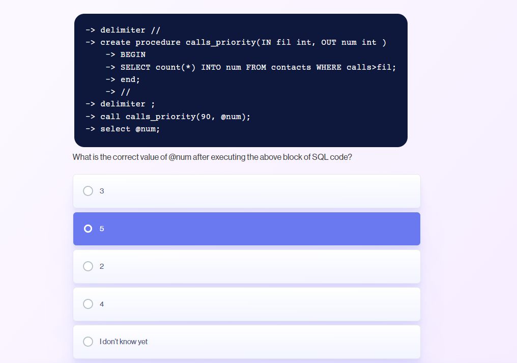 Solved Consider the following contacts table:→ delimiter // | Chegg.com