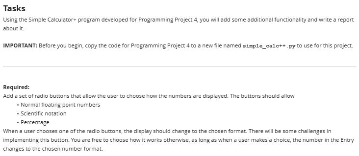 [Solved]: Tasks Using the Simple Calculator+ program develop