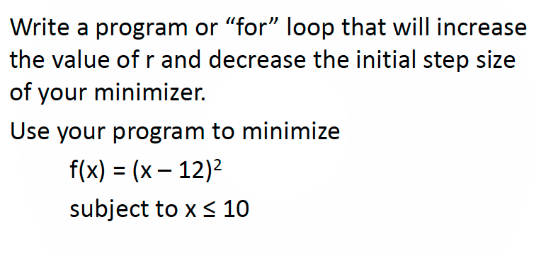Solved Write a program or “for” loop that will increase the | Chegg.com