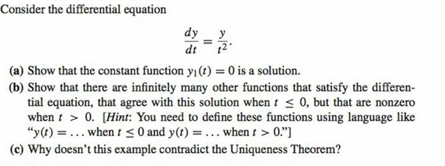 Solved Consider the differential equation dy y dt (a) Show | Chegg.com