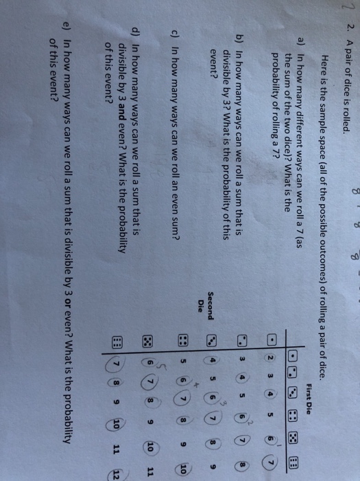 What Is The Sample Space Of Rolling A Pair Of Dice