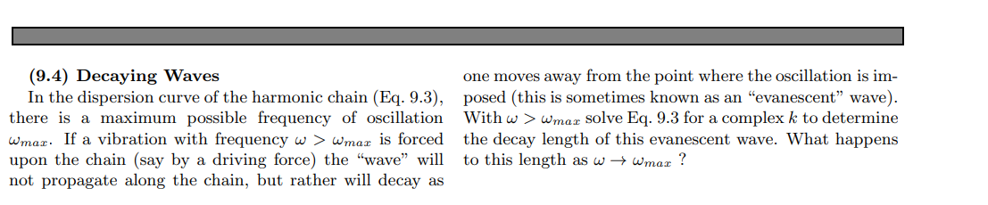 Solved (9.4) Decaying Waves one moves away from the point | Chegg.com