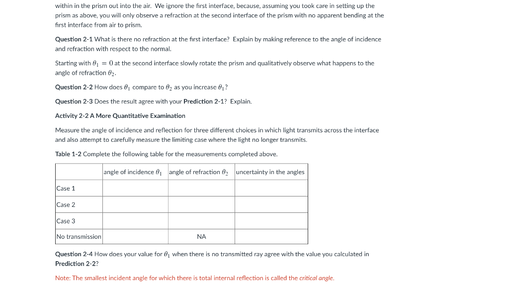 Solved Prediction 2-1 Suppose that the laser light is | Chegg.com