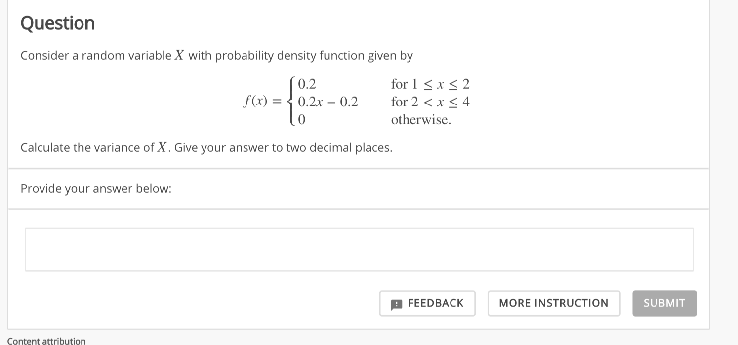 Solved Question Consider a random variable X with | Chegg.com