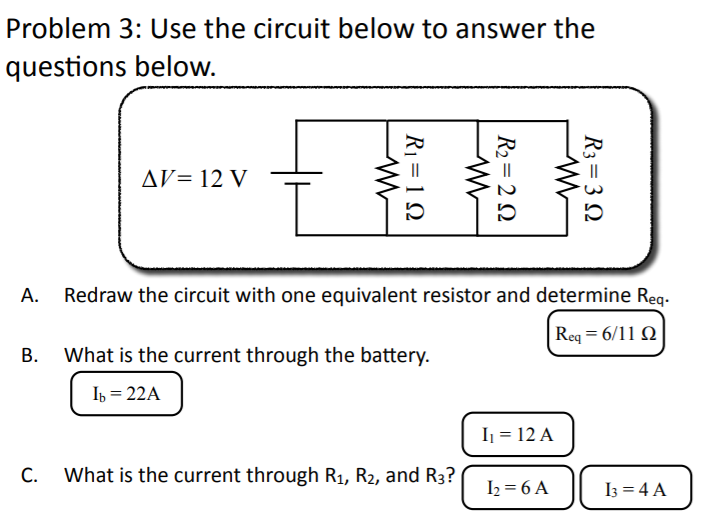 Solved Problem 3: Use the circuit below to answer the | Chegg.com