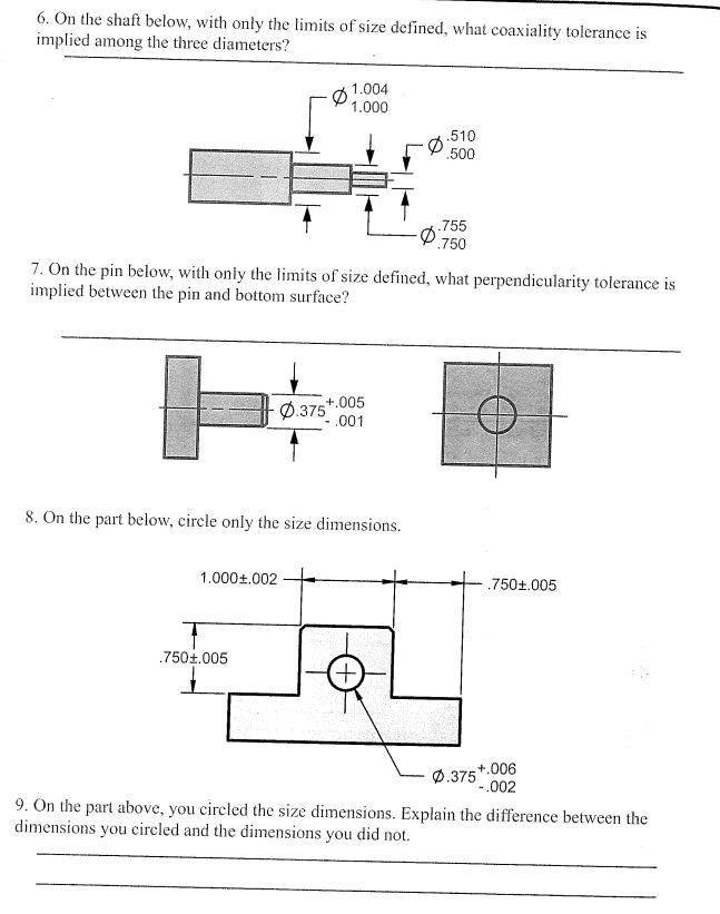 Solved 6. On the shaft below, with only the limits of size | Chegg.com