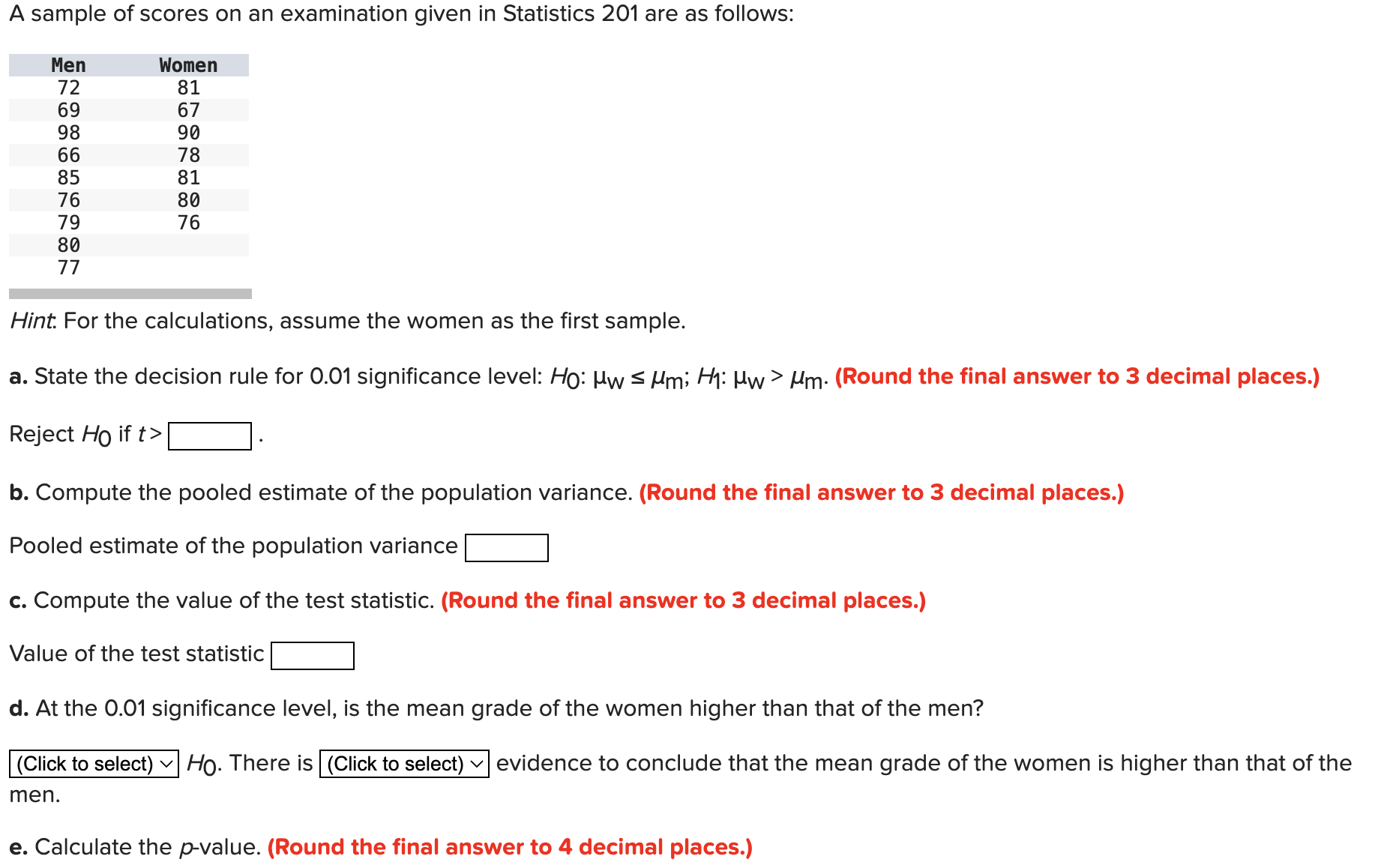 Solved A sample of scores on an examination given in | Chegg.com