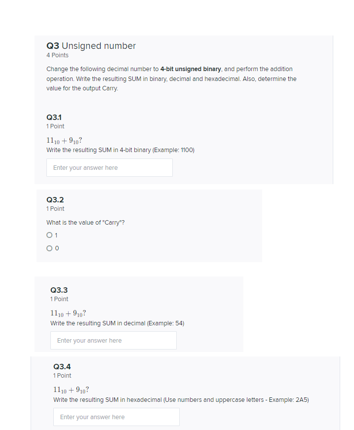 Solved Change the following decimal number to 4-bit | Chegg.com