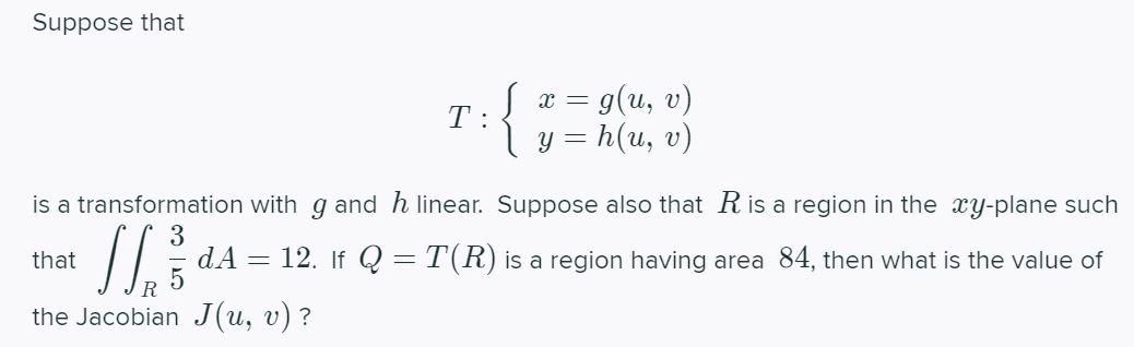 Solved Suppose That L T G U V Y H U V Is A Tran Chegg Com