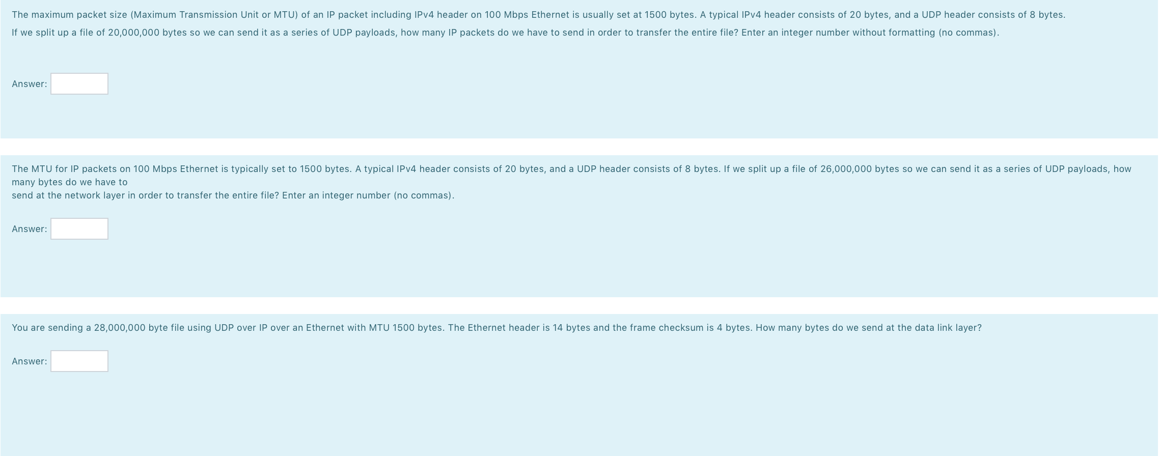 Solved The Maximum Packet Size Maximum Transmission Unit Or Chegg Com