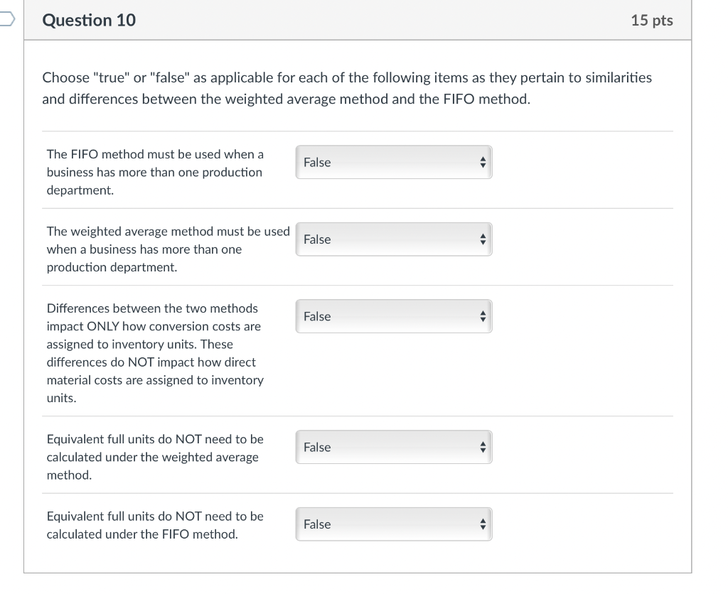 Solved Choose true Or false As Applicable For Each Of Chegg