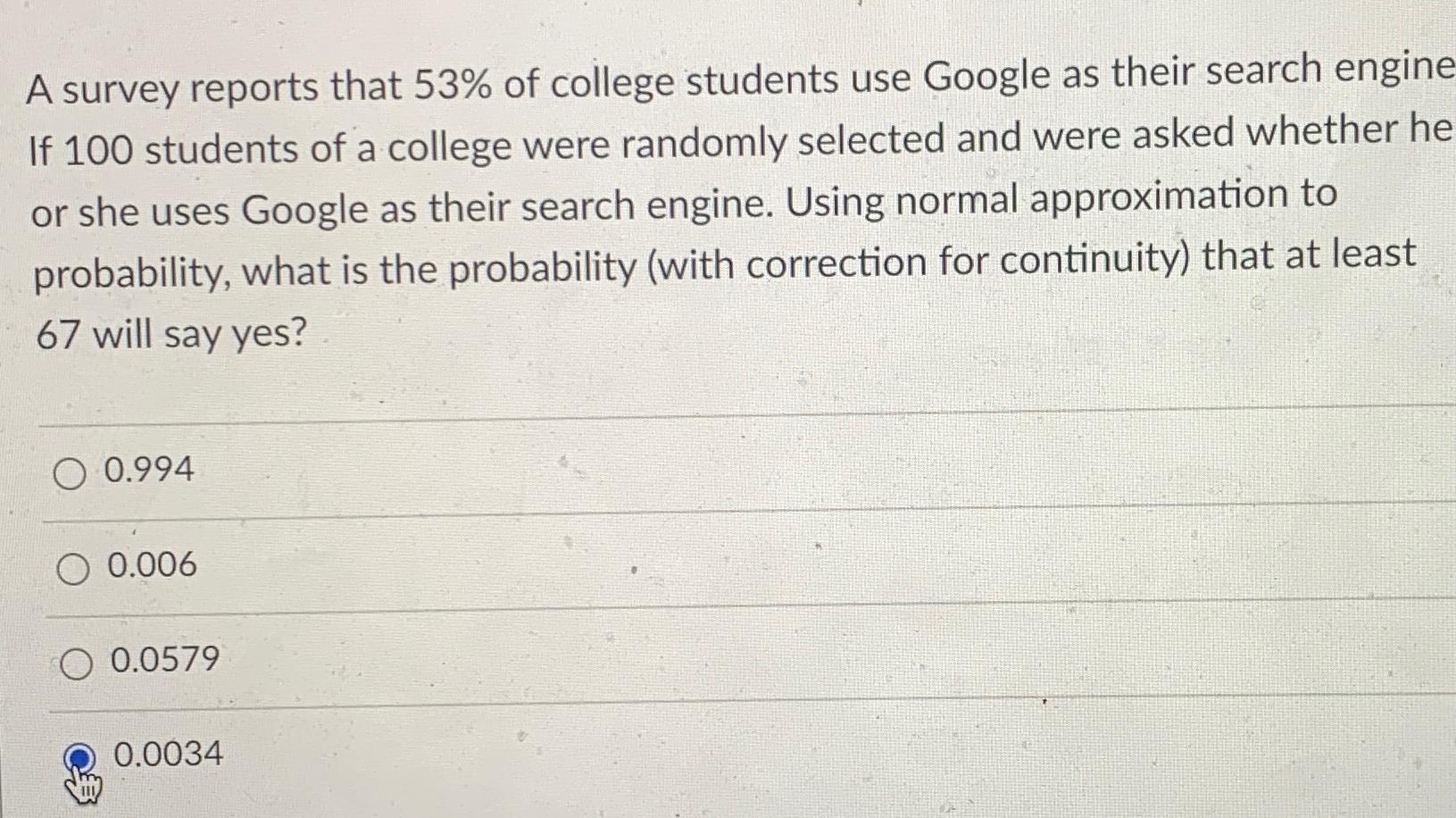 Solved A survey reports that 53% of college students use | Chegg.com