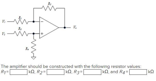 Solved Design the difference amplifier circuit shown below | Chegg.com