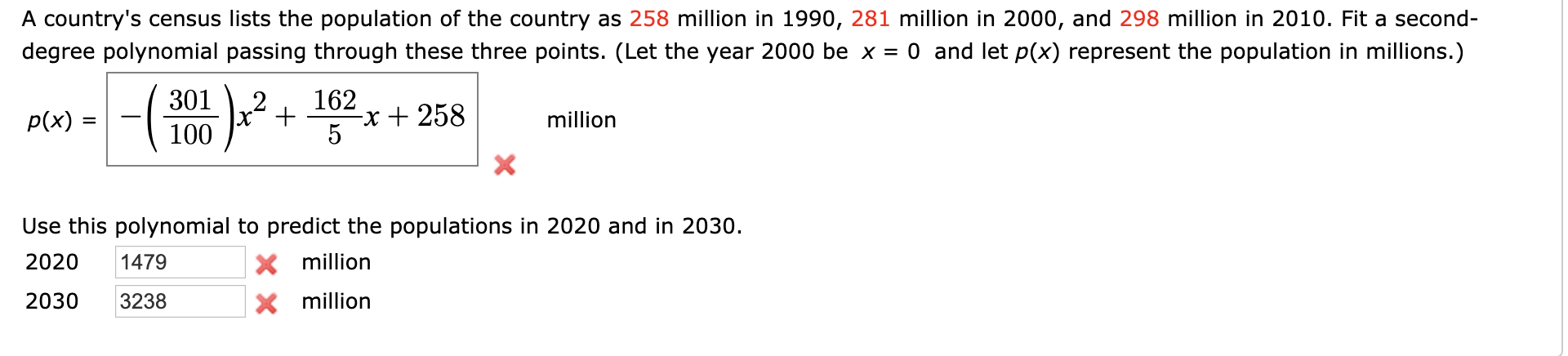 Solved A Country's Census Lists The Population Of The | Chegg.com