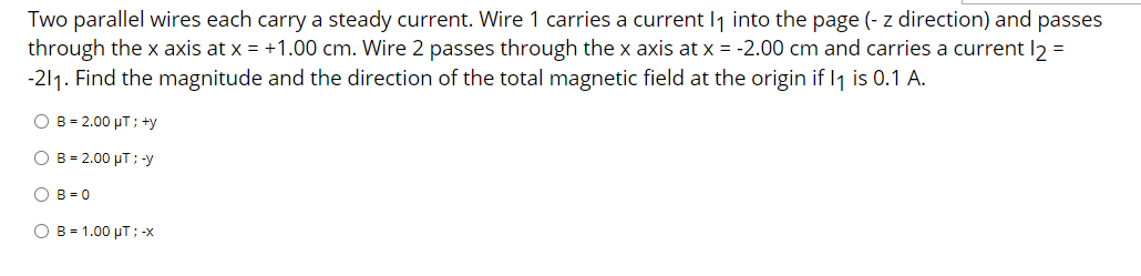 Solved Two parallel wires each carry a steady current. Wire | Chegg.com