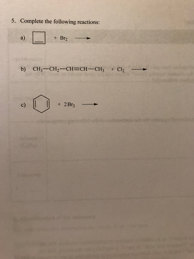 Solved 5. Complete The Following Reactions: A) B) | Chegg.com