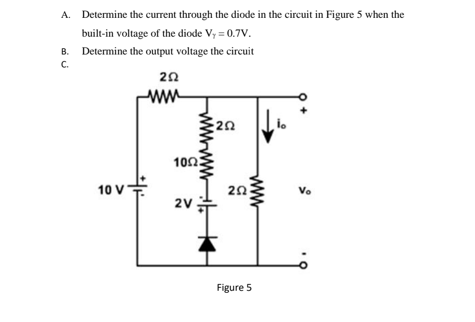 Solved Determine the current through the diode in the | Chegg.com