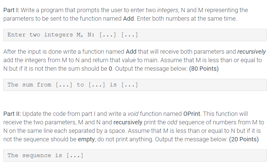 Solved Please use C++ recursion function to do this | Chegg.com