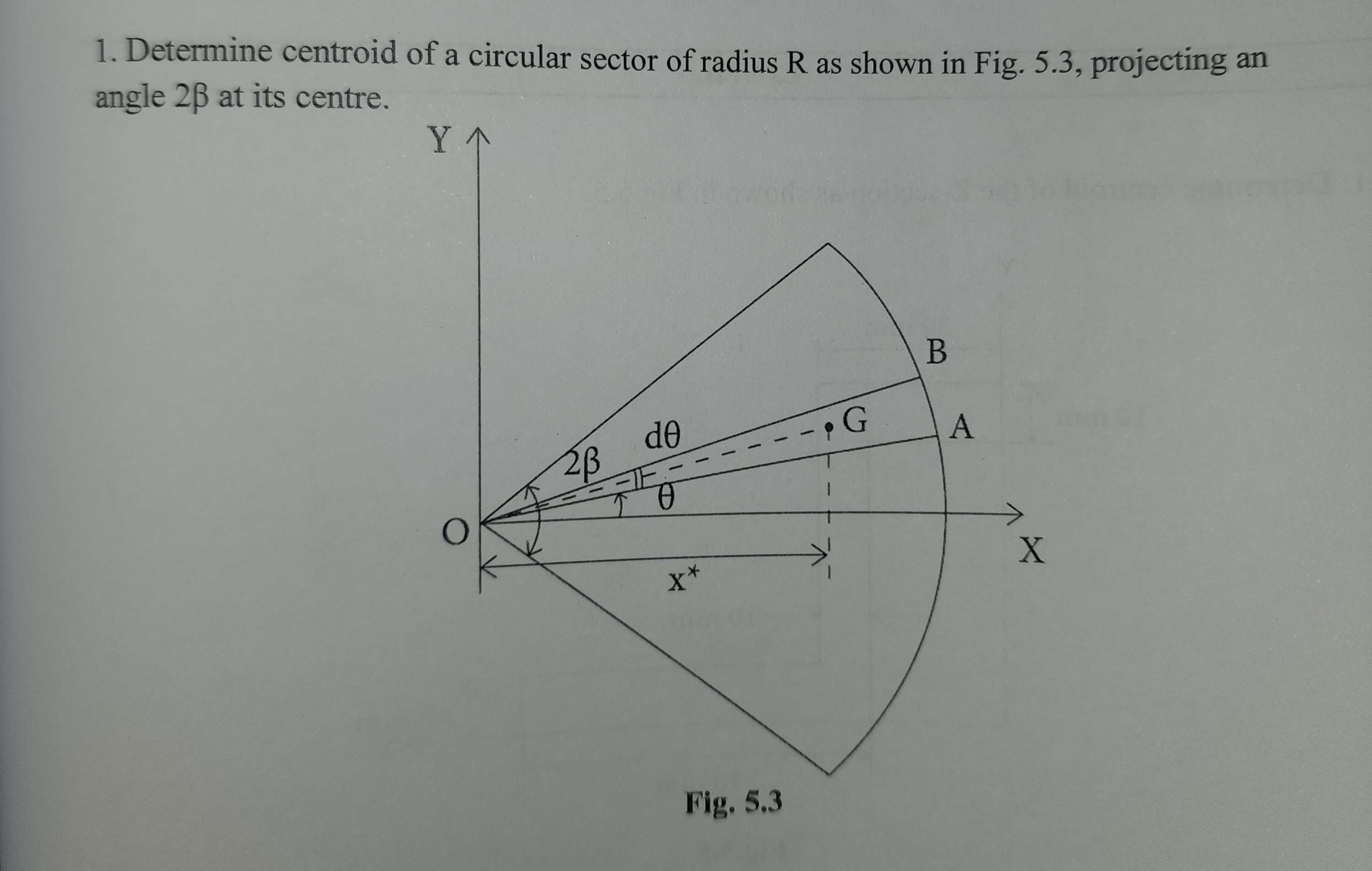 Solved 1. Determine centroid of a circular sector of radius | Chegg.com