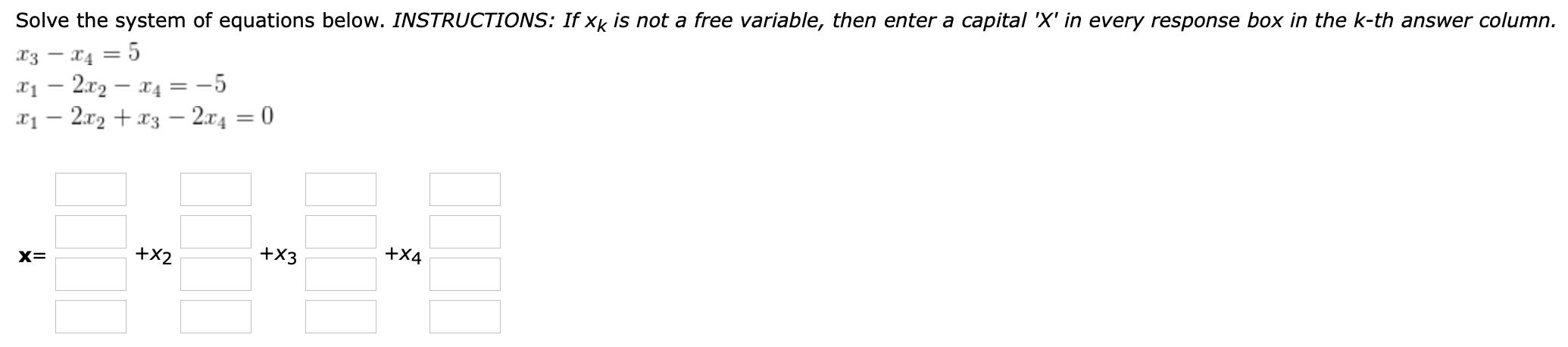 Solved Solve the system of equations below. INSTRUCTIONS: If | Chegg.com