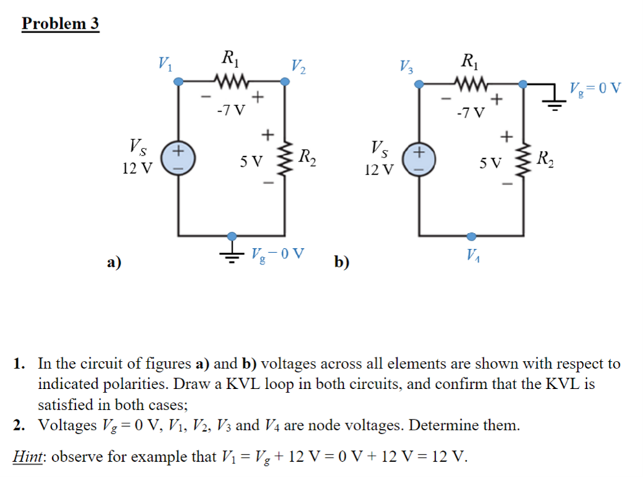 Solved Problem 3 B) 1. In The Circuit Of Figures A) And B) | Chegg.com