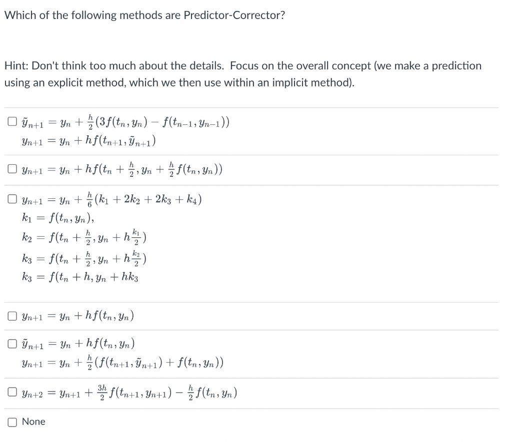 Solved Which Of The Following Methods Are | Chegg.com