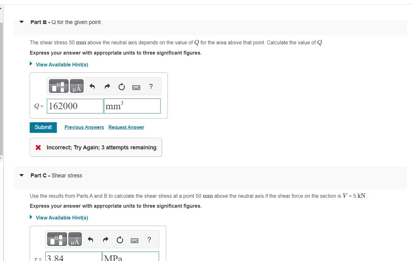 Solved Learning Goal: To calculate the shear stress at a | Chegg.com