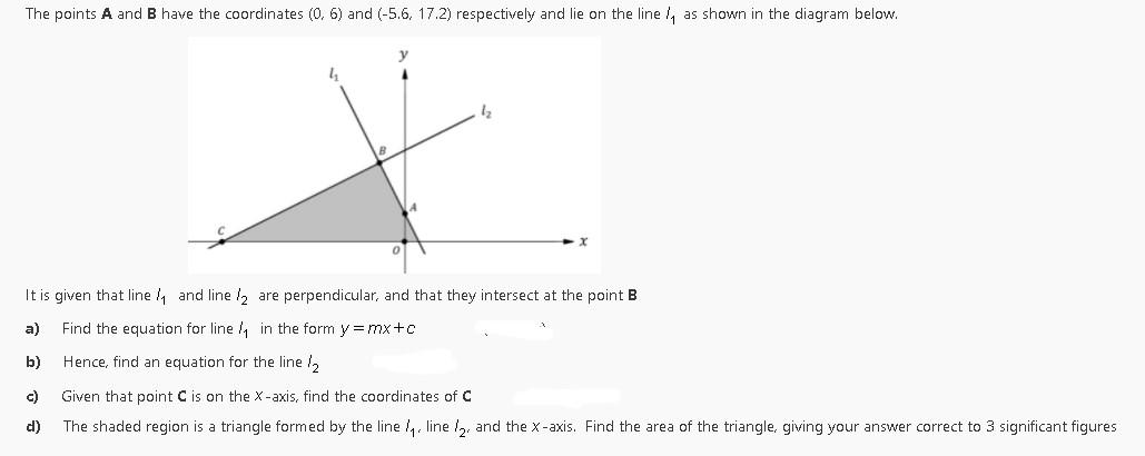 Solved The points A and B have the coordinates (0.6) and | Chegg.com