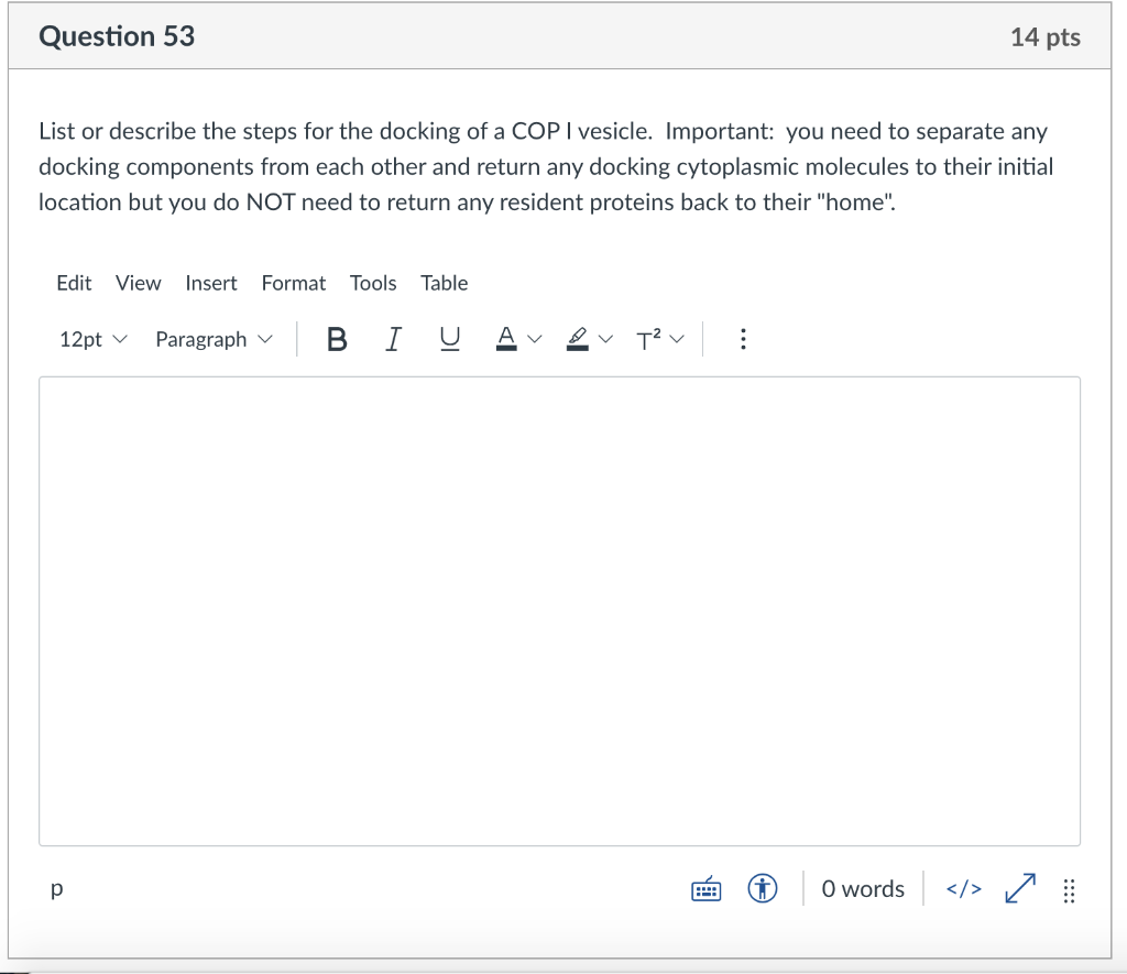 Solved List or describe the steps for the docking of a COP I | Chegg.com