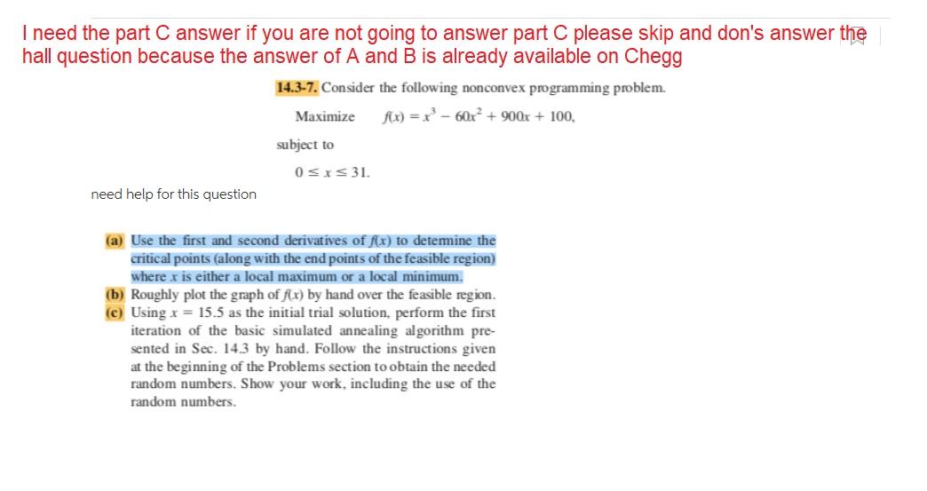 Solved I need the part C answer if you are not going to | Chegg.com