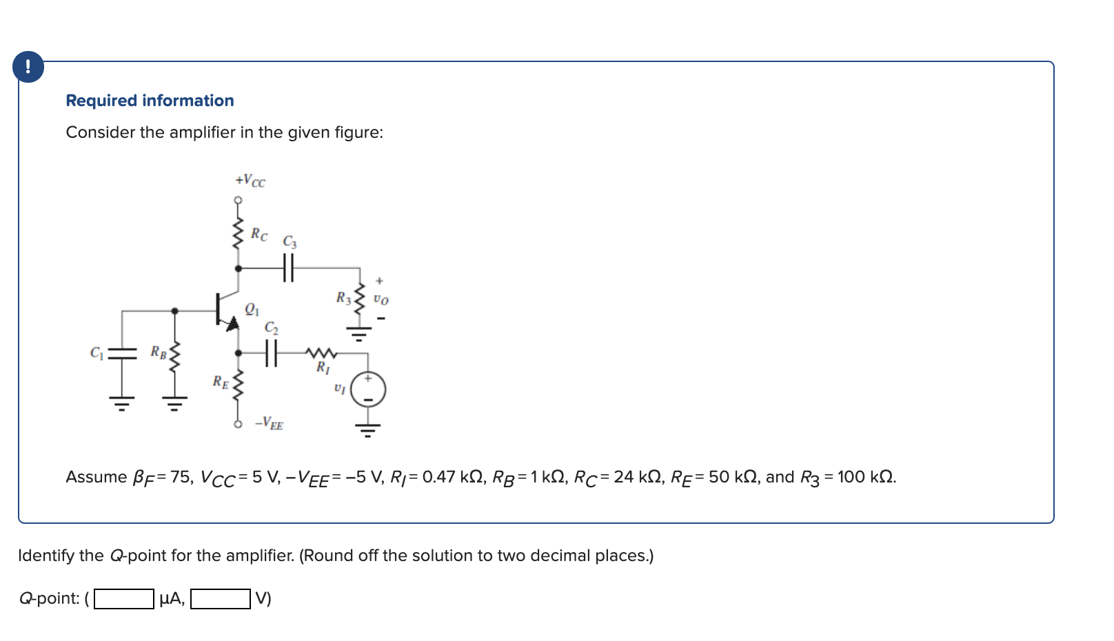 Solved Required information Consider the amplifier in the | Chegg.com