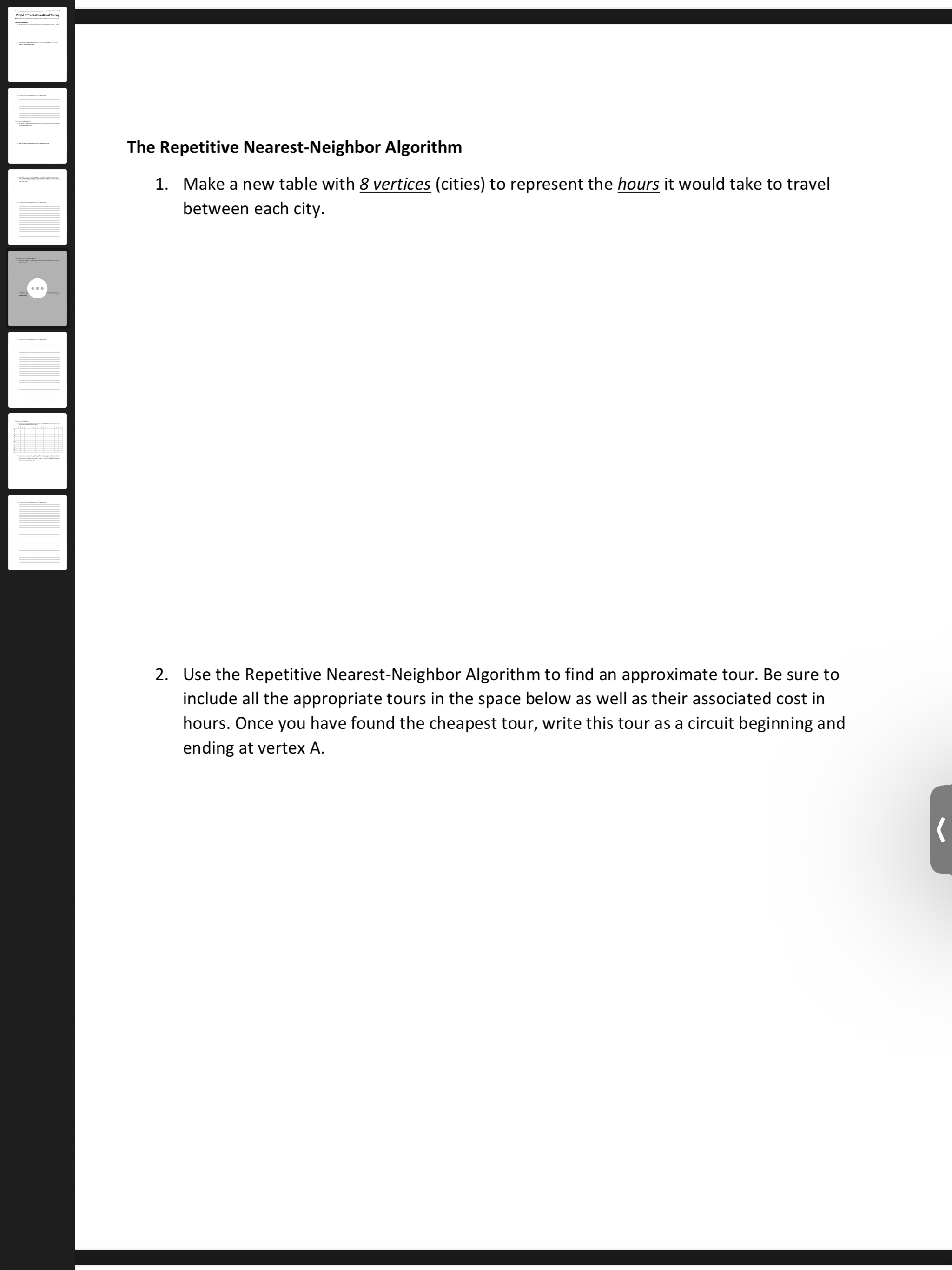 Solved The Repetitive Nearest-Neighbor Algorithm between | Chegg.com