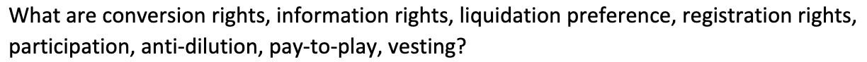 Solved What are conversion rights, information rights, | Chegg.com