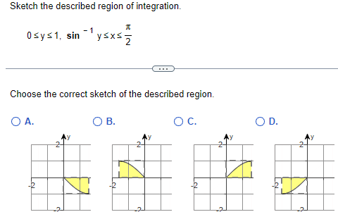 Solved Sketch the described region of integration. | Chegg.com