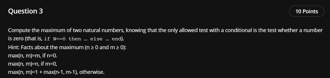 Solved Compute the maximum of two natural numbers, knowing | Chegg.com