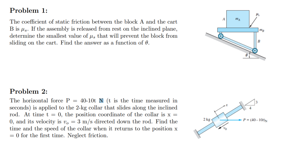 Solved Problem 1 The Coefficient Of Static Friction Betw Chegg Com