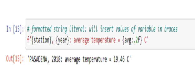 In (15): # formatted string literal: will insert | Chegg.com