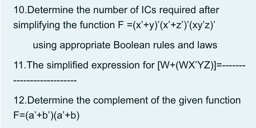 Solved 10.Determine the number of ICs required after | Chegg.com